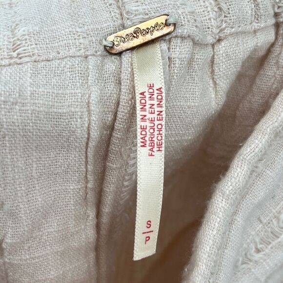 Free People Shorts Cream Gauze Cotton Boho Pull-On Size Small Beachy - Picture 8 of 10